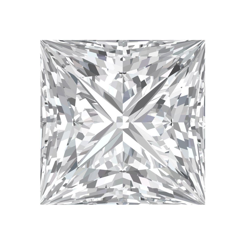 0.25 to 3 ct Princess Cut VVS1 Simulated Clear April Birthstone