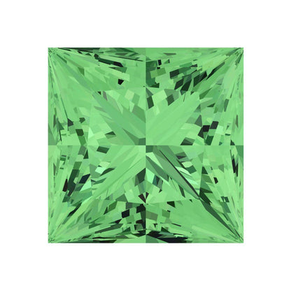 0.25 to 3 ct Princess Cut VVS1 Simulated Light Green August Birthstone