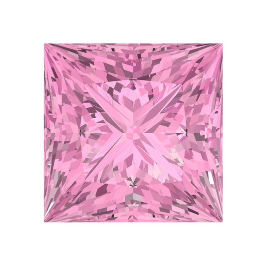 0.25 to 3 ct Princess Cut VVS1 Simulated Pink October Birthstone