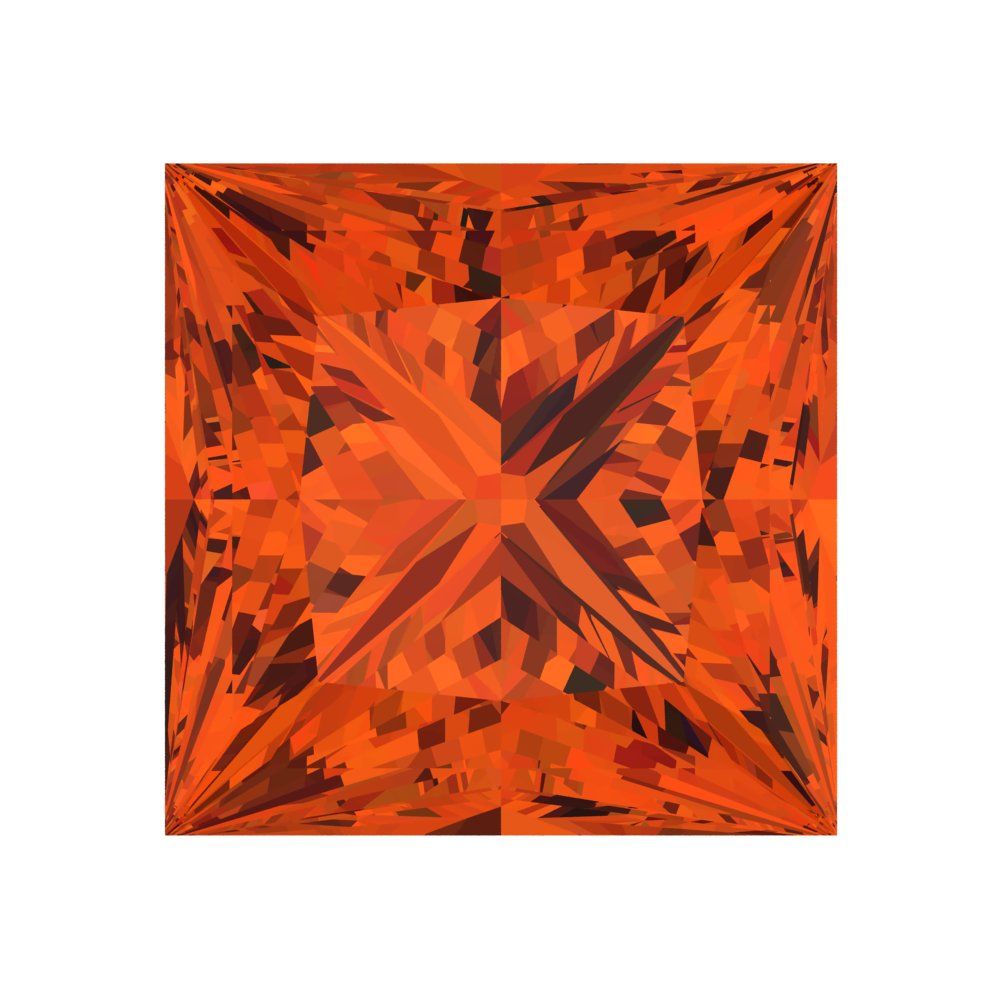 0.25 to 3 ct Princess Cut VVS1 Simulated Red January Birthstone