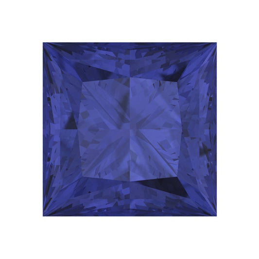 0.25 to 3 ct Princess Cut VVS1 Simulated Blue Tanzanite September Birthstone
