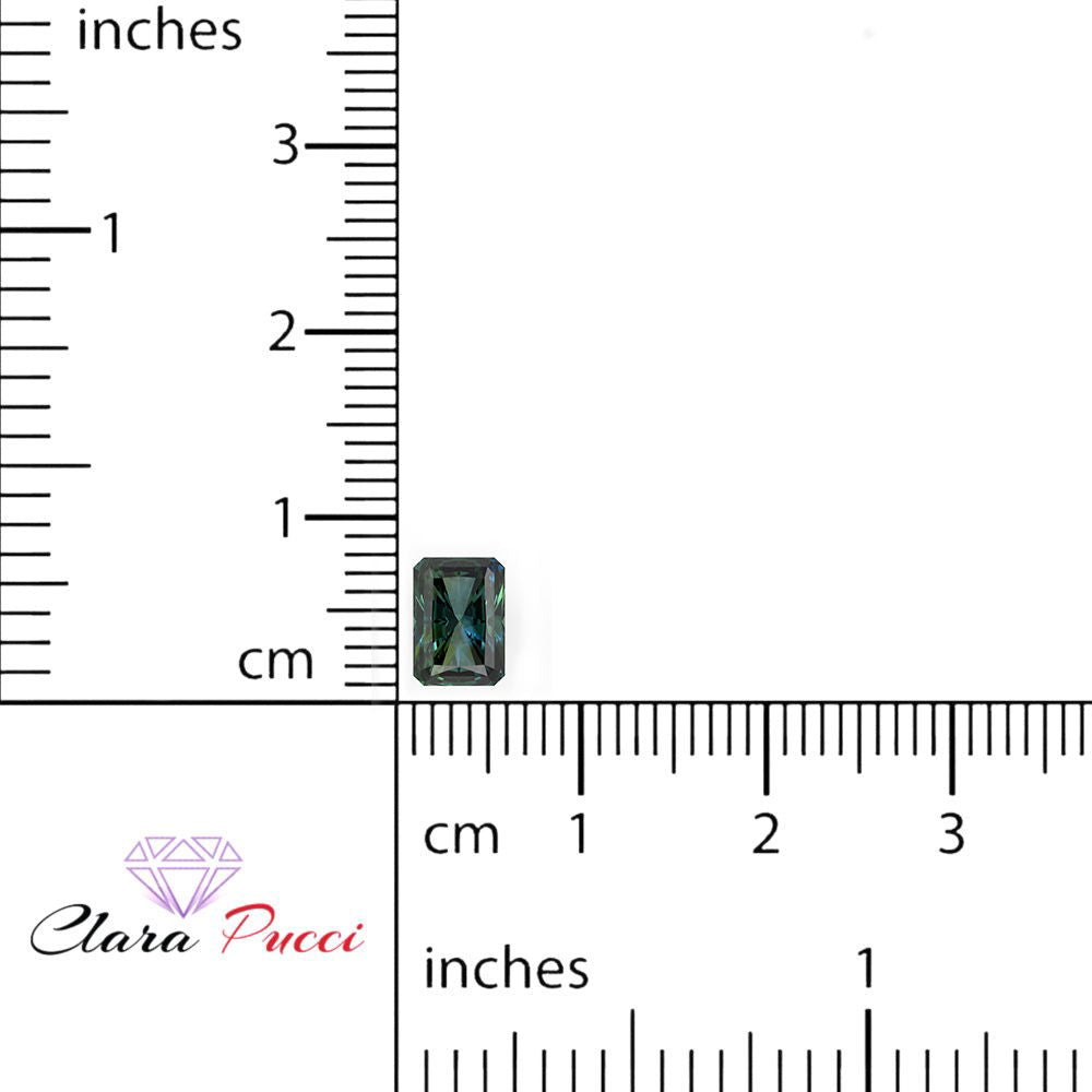 1 to 2.5 ct Radiant Cut VVS1 Synthetic Blue moissanite September Birthstone