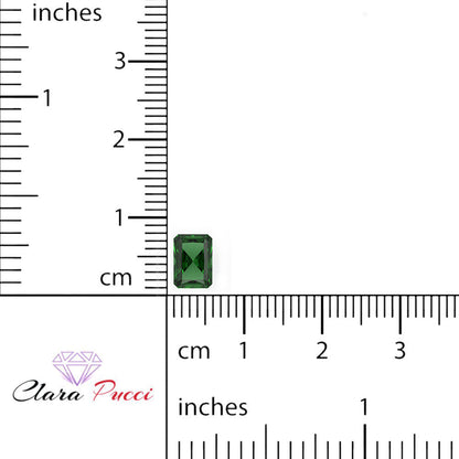 1 to 2.5 ct Radiant Cut VVS1 Simulated Green Emerald May Birthstone
