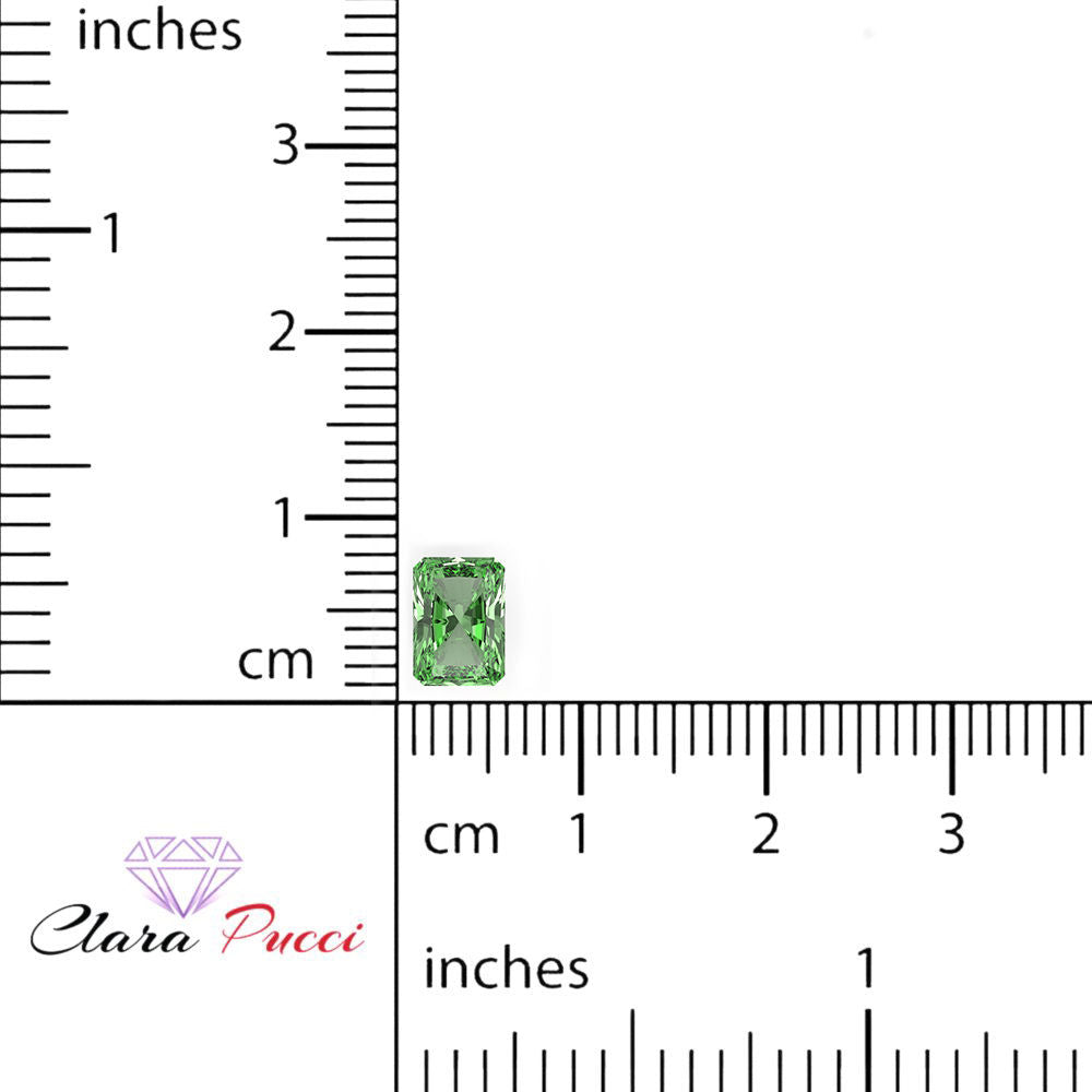 1 to 2.5 ct Radiant Cut VVS1 Simulated Light Green August Birthstone