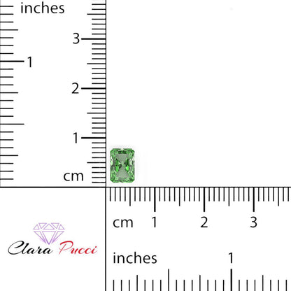 1 to 2.5 ct Radiant Cut VVS1 Simulated Light Green August Birthstone