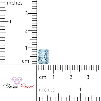 1 to 2.5 ct Radiant Cut VVS1 Simulated Blue Aquamarine March Birthstone
