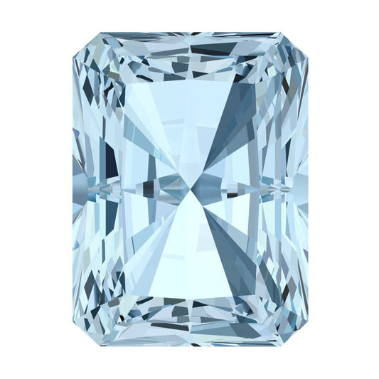 1 to 2.5 ct Radiant Cut VVS1 Natural Blue Aquamarine March Birthstone