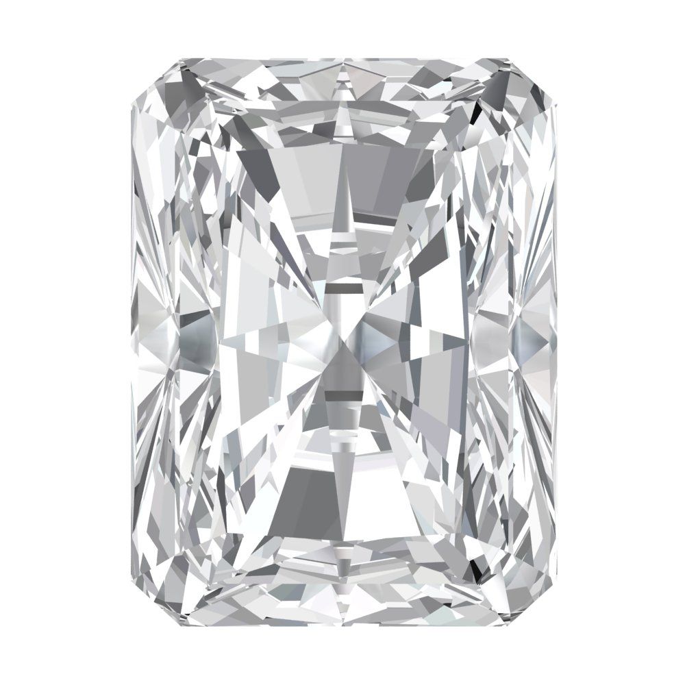 1 to 2.5 ct Radiant Cut VVS1 Simulated Clear April Birthstone