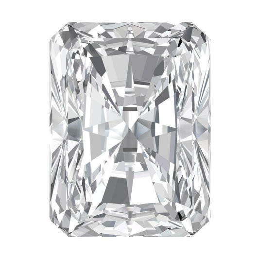1 to 2.5 ct Radiant Cut VVS1 Synthetic Clear White sapphire April Birthstone