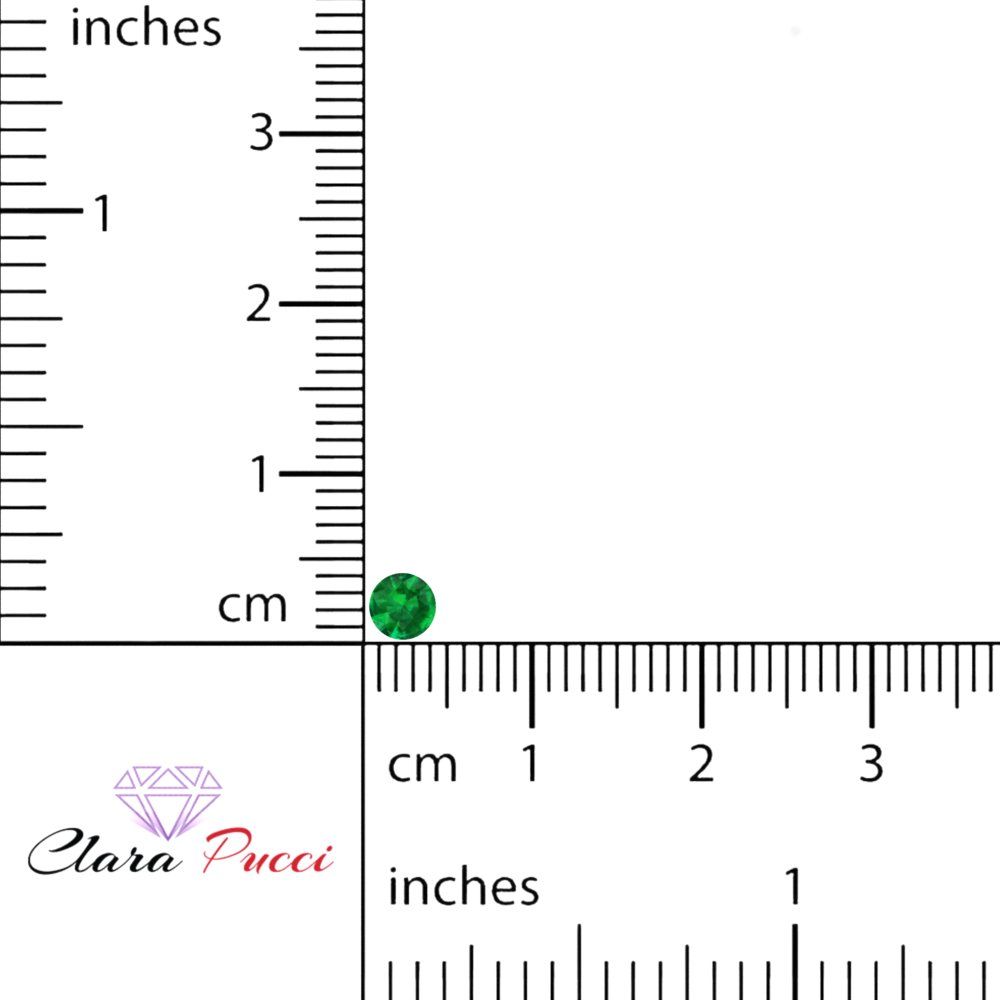 0.25 to 3 ct Round Cut VVS1 Simulated Green Emerald May Birthstone
