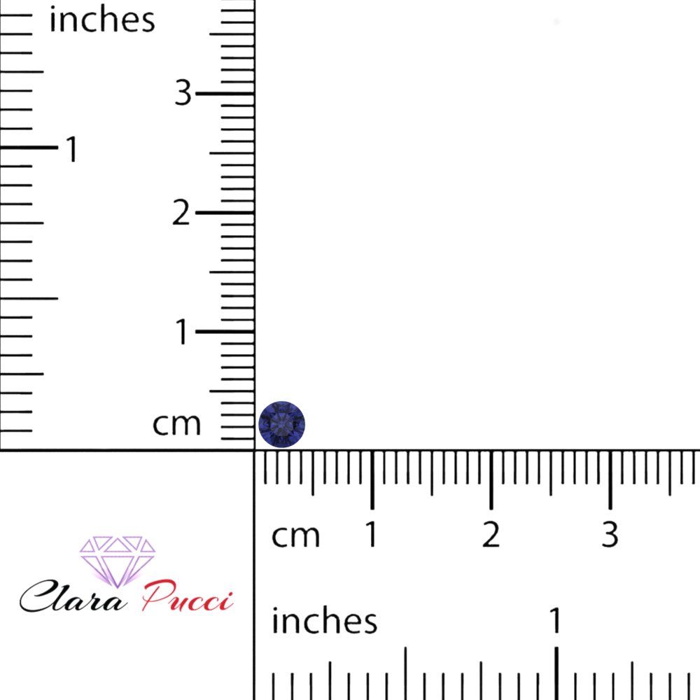 0.25 to 3 ct Round Cut VVS1 Simulated Blue Tanzanite September Birthstone