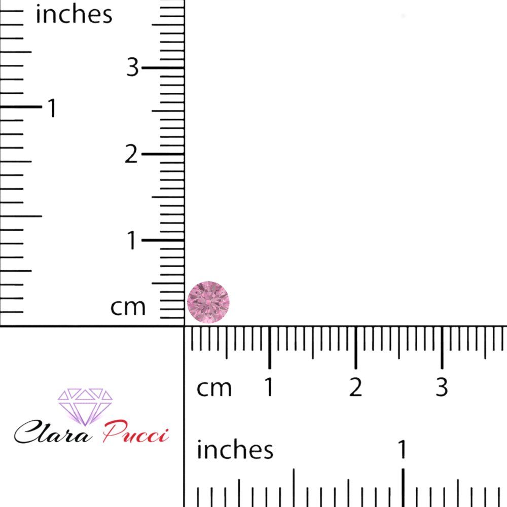 0.25 to 3 ct Round Cut VVS1 Simulated Pink October Birthstone