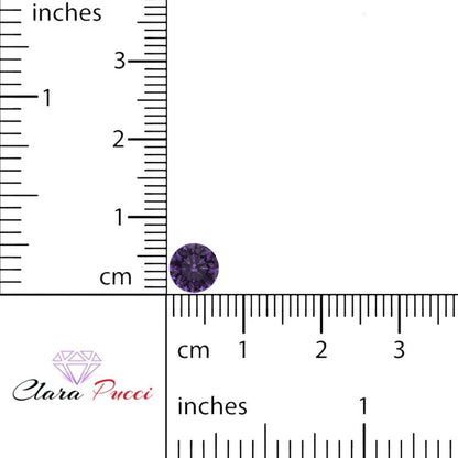 0.25 to 3 ct Round Cut VVS1 Simulated Purple Alexandrite February Birthstone