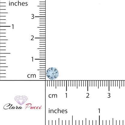 0.25 to 3 ct Round Cut VVS1 Simulated Blue Aquamarine March Birthstone