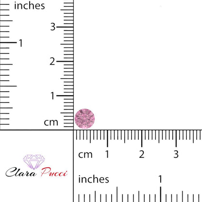 0.25 to 3 ct Round Cut VVS1 Simulated Pink October Birthstone