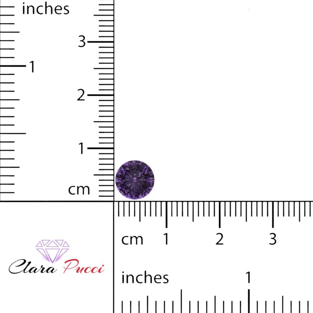 0.25 to 3 ct Round Cut VVS1 Simulated Purple Alexandrite February Birthstone