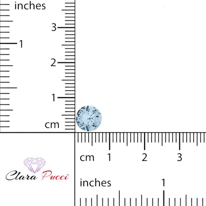 0.25 to 3 ct Round Cut VVS1 Simulated Blue Aquamarine March Birthstone