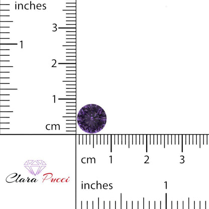 0.25 to 3 ct Round Cut VVS1 Simulated Purple Alexandrite February Birthstone