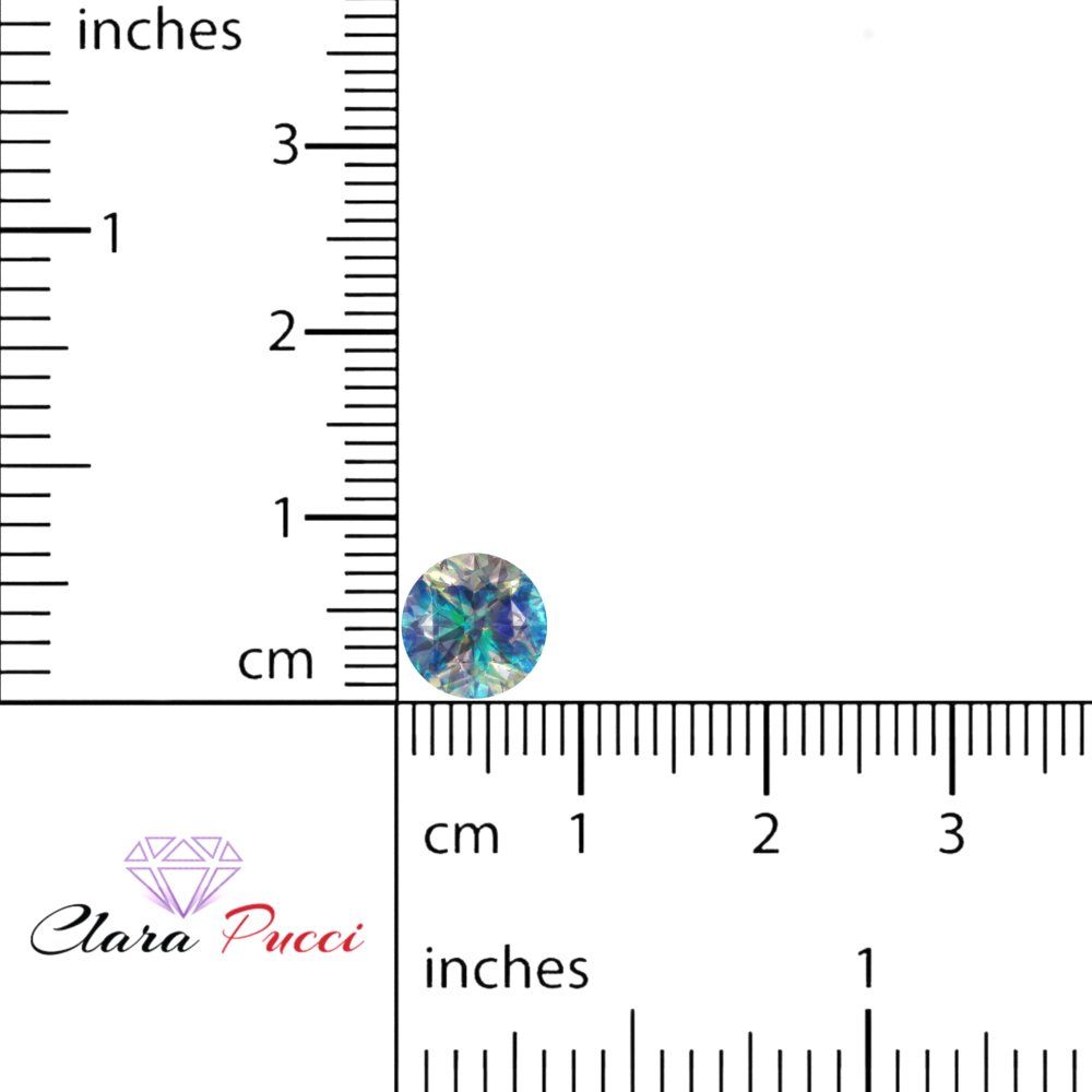 0.25 to 3 ct Round Cut VVS1 Synthetic Blue moissanite September Birthstone
