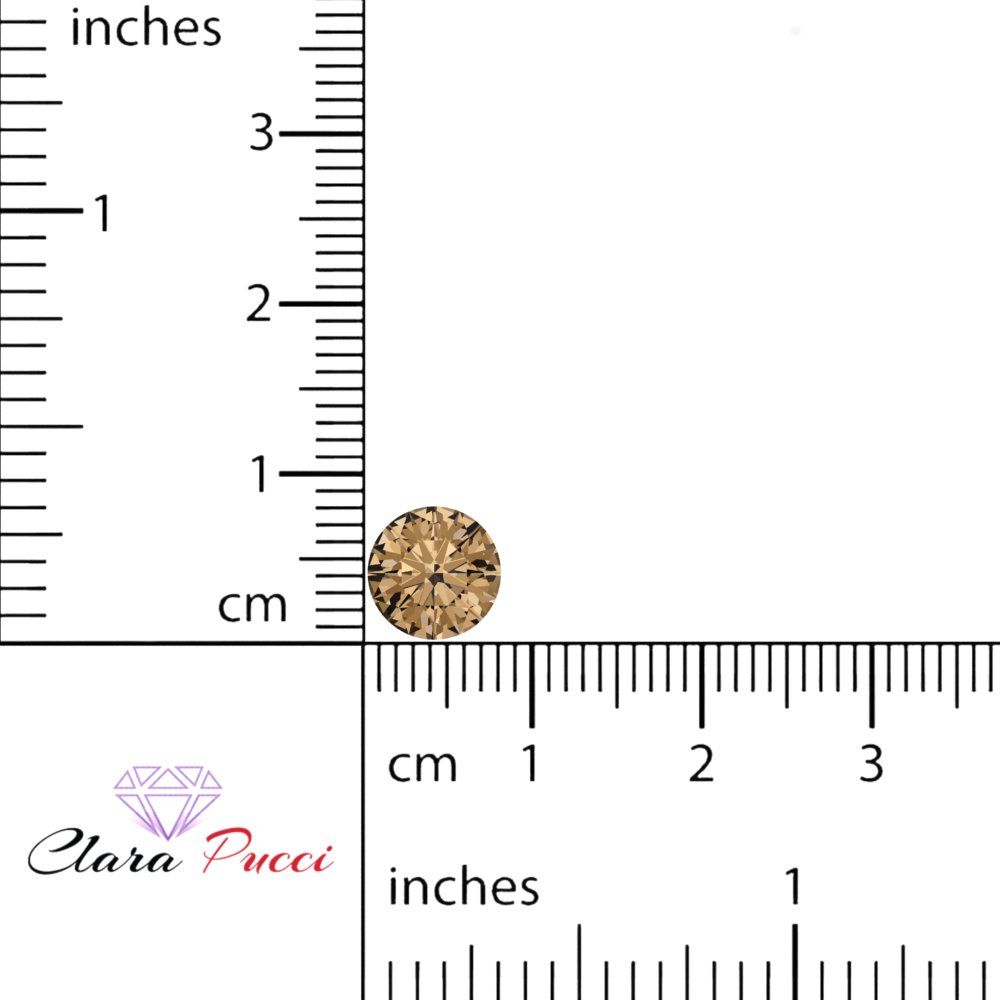 0.25 to 3 ct Round Cut VVS1 Simulated Brown Champagne November Birthstone