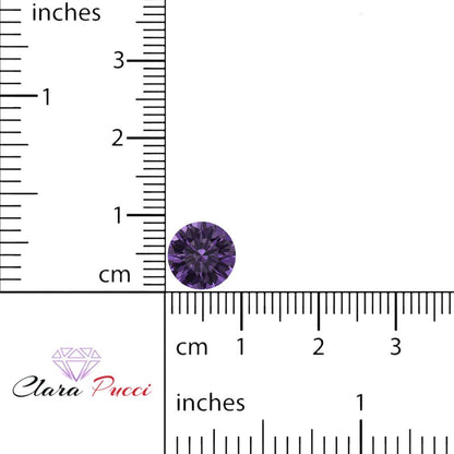 0.25 to 3 ct Round Cut VVS1 Simulated Purple Alexandrite February Birthstone