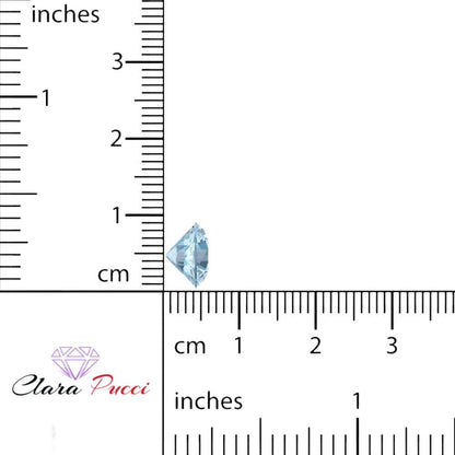 0.25 to 3 ct Round Cut VVS1 Simulated Blue Aquamarine March Birthstone