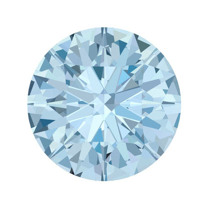 0.25 to 3 ct Round Cut VVS1 Simulated Blue Aquamarine March Birthstone