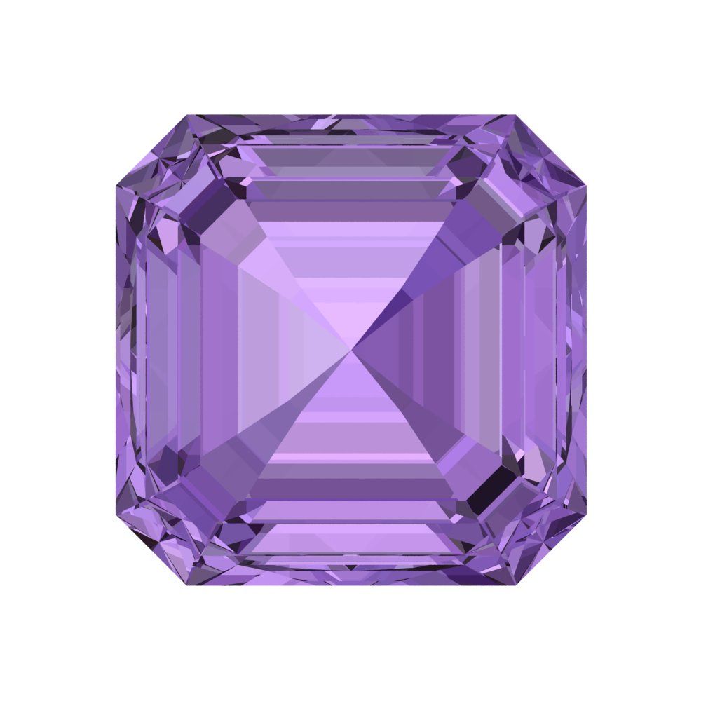 1.5 to 2 ct Square emerald Simulated Purple Alexandrite February Birthstone