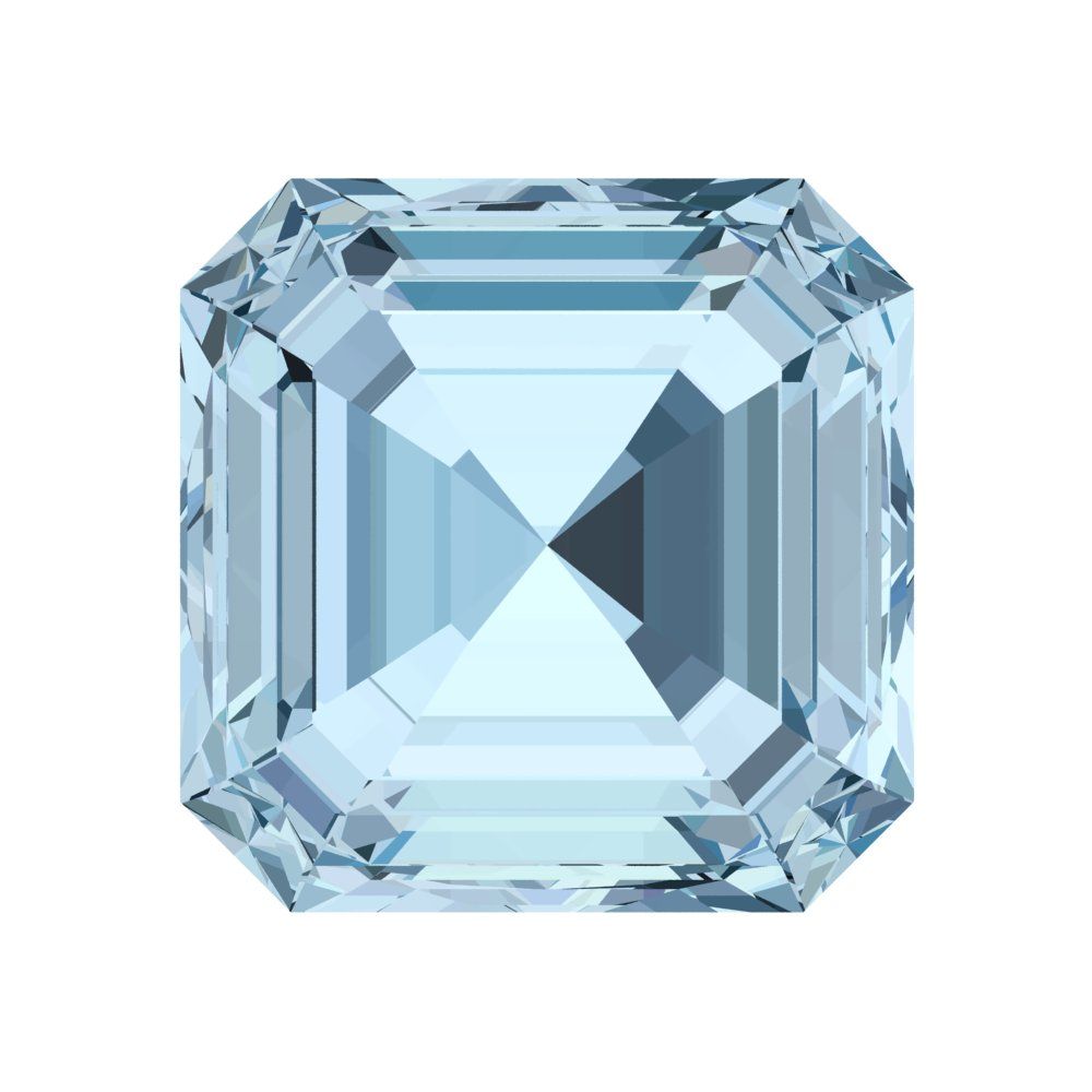 1.5 to 2 ct Square emerald Simulated Blue Aquamarine March Birthstone