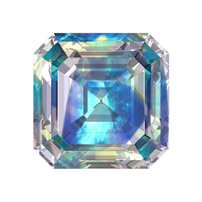 1.5 to 2 ct Square emerald Synthetic Blue moissanite September Birthstone