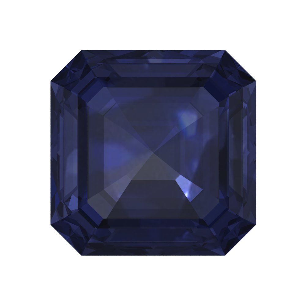 1.5 to 2 ct Square emerald Simulated Blue sapphire September Birthstone