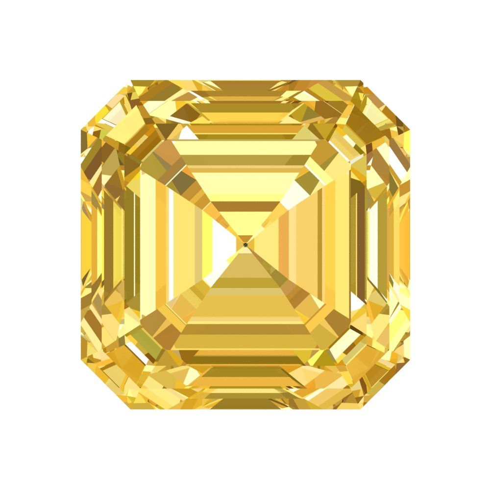 1.5 to 2 ct Square emerald Natural Yellow Citrine November Birthstone