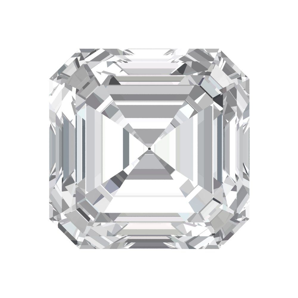 1.5 to 2 ct Square emerald Synthetic Clear White sapphire April Birthstone