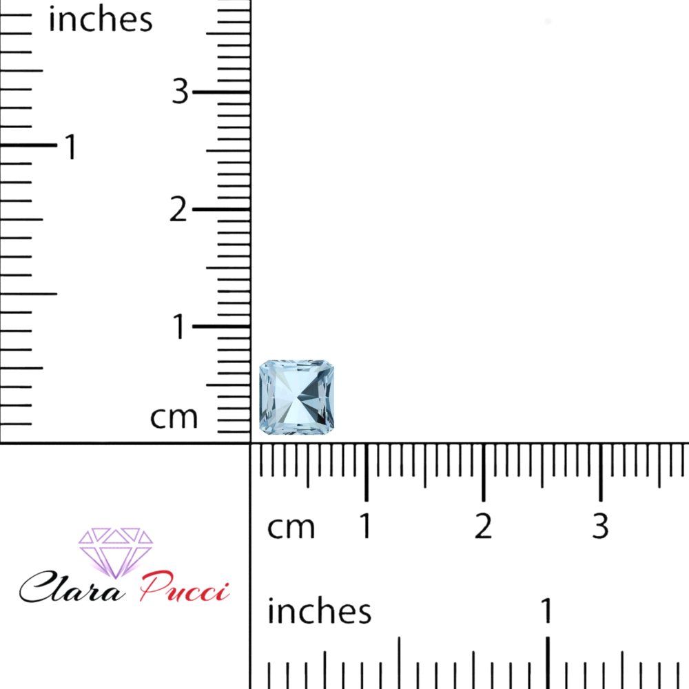 1.5 to 2 ct Square emerald Simulated Blue Aquamarine March Birthstone