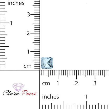 1.5 to 2 ct Square emerald Simulated Blue Aquamarine March Birthstone