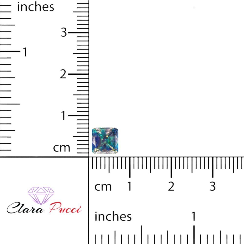 1.5 to 2 ct Square emerald Synthetic Blue moissanite September Birthstone