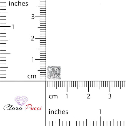 1.5 to 2 ct Square emerald Simulated Clear April Birthstone