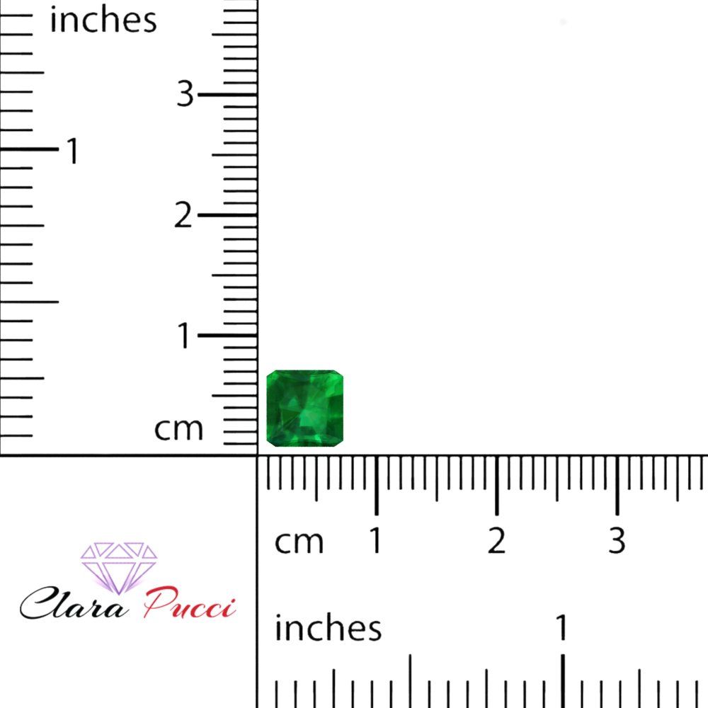 1.5 to 2 ct Square emerald Simulated Green Emerald May Birthstone