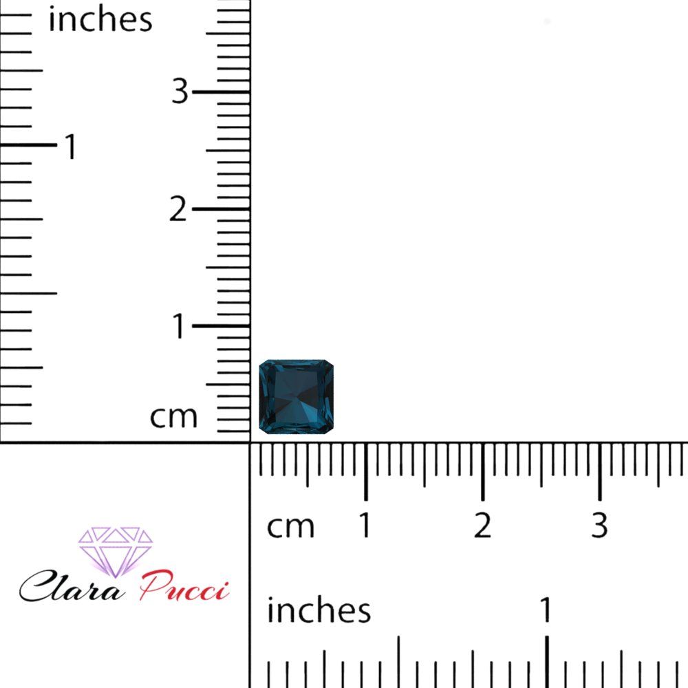 1.5 to 2 ct Square emerald Natural london blue topaz September Birthstone
