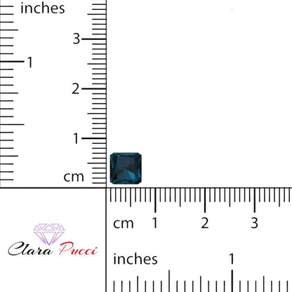 1.5 to 2 ct Square emerald Natural london blue topaz September Birthstone