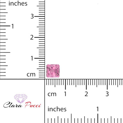 1.5 to 2 ct Square emerald Simulated Pink October Birthstone