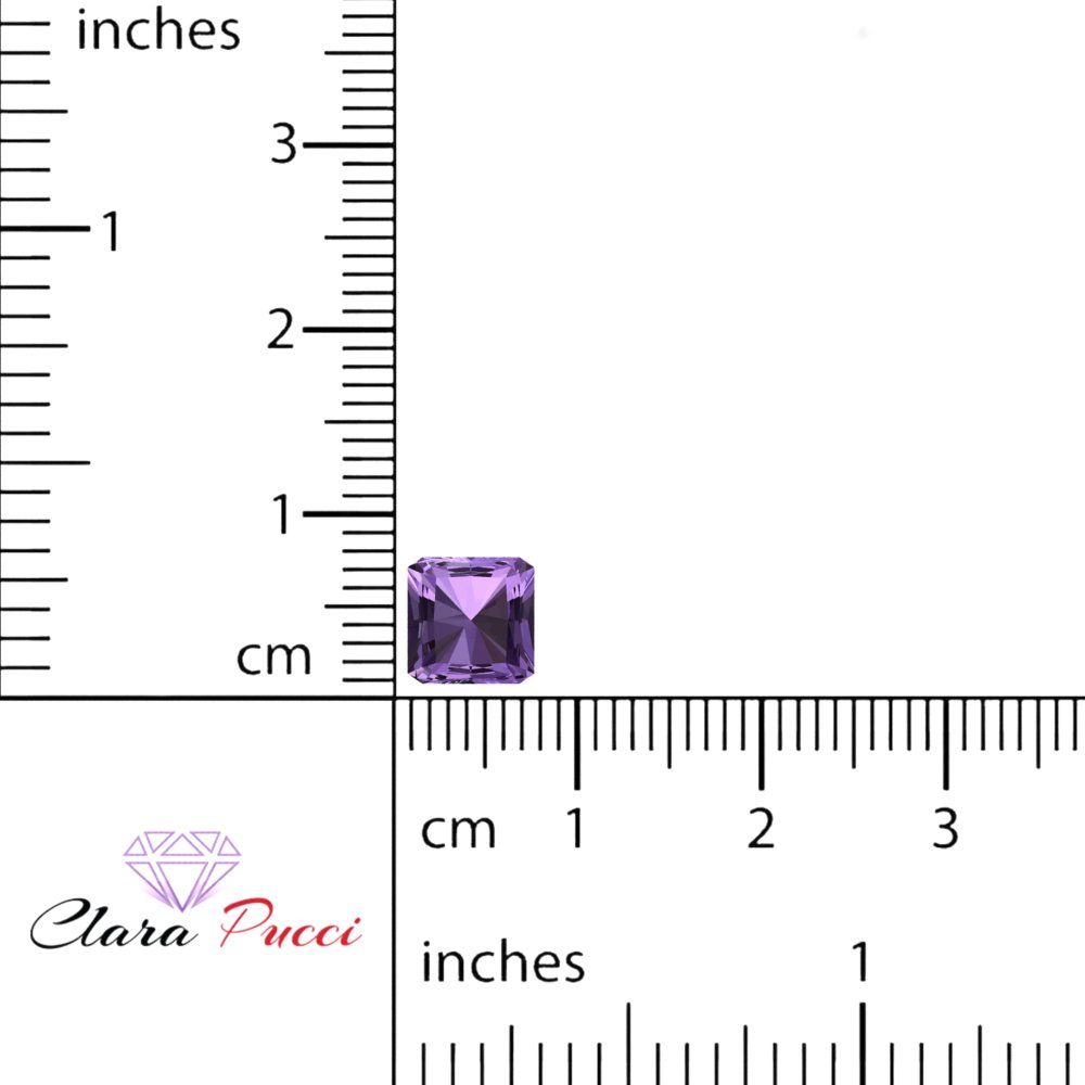 1.5 to 2 ct Square emerald Simulated Purple Alexandrite February Birthstone