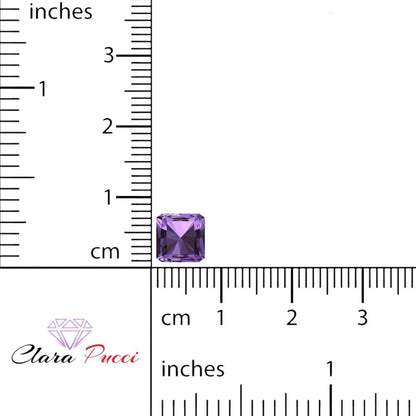 1.5 to 2 ct Square emerald Simulated Purple Alexandrite February Birthstone