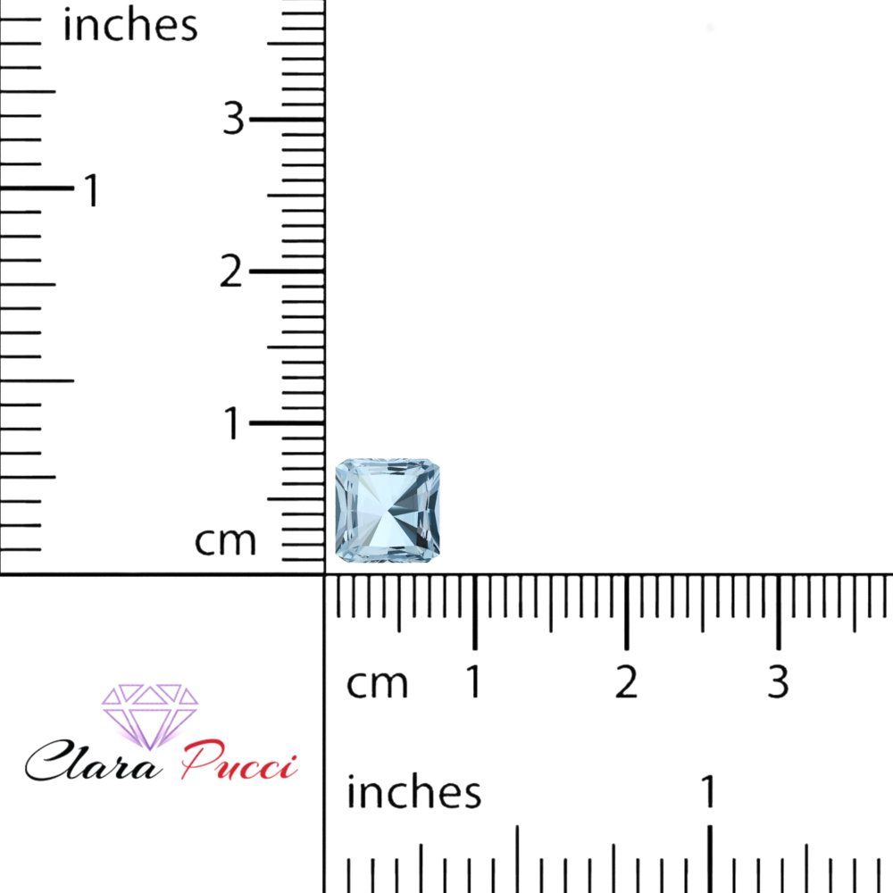 1.5 to 2 ct Square emerald Simulated Blue Aquamarine March Birthstone