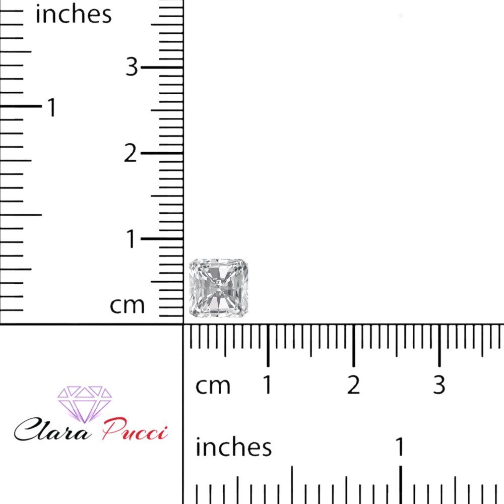 1.5 to 2 ct Square emerald Simulated Clear April Birthstone