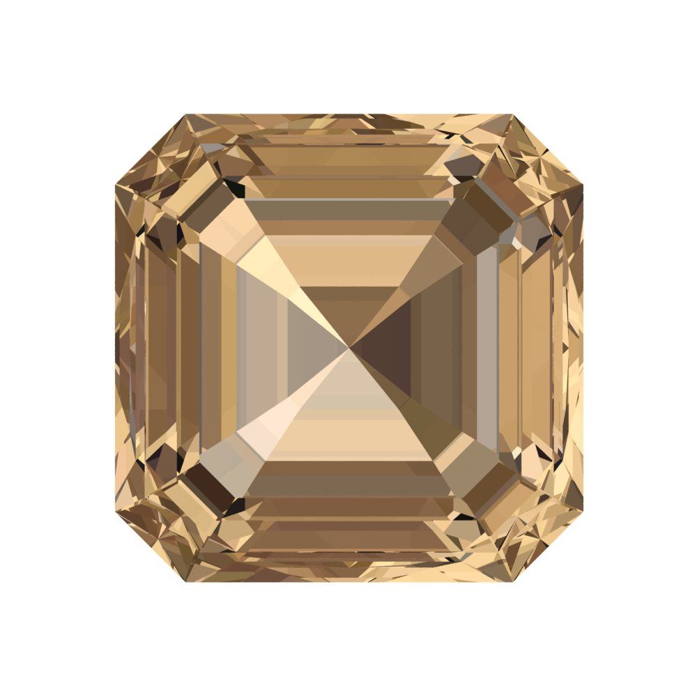 1.5 to 2 ct Square emerald Simulated Brown Champagne November Birthstone
