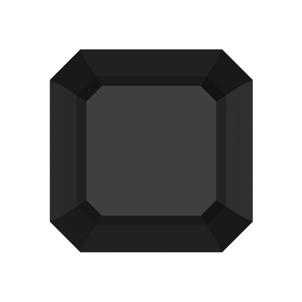 1.5 to 2 ct Square emerald Natural Black Onyx December Birthstone