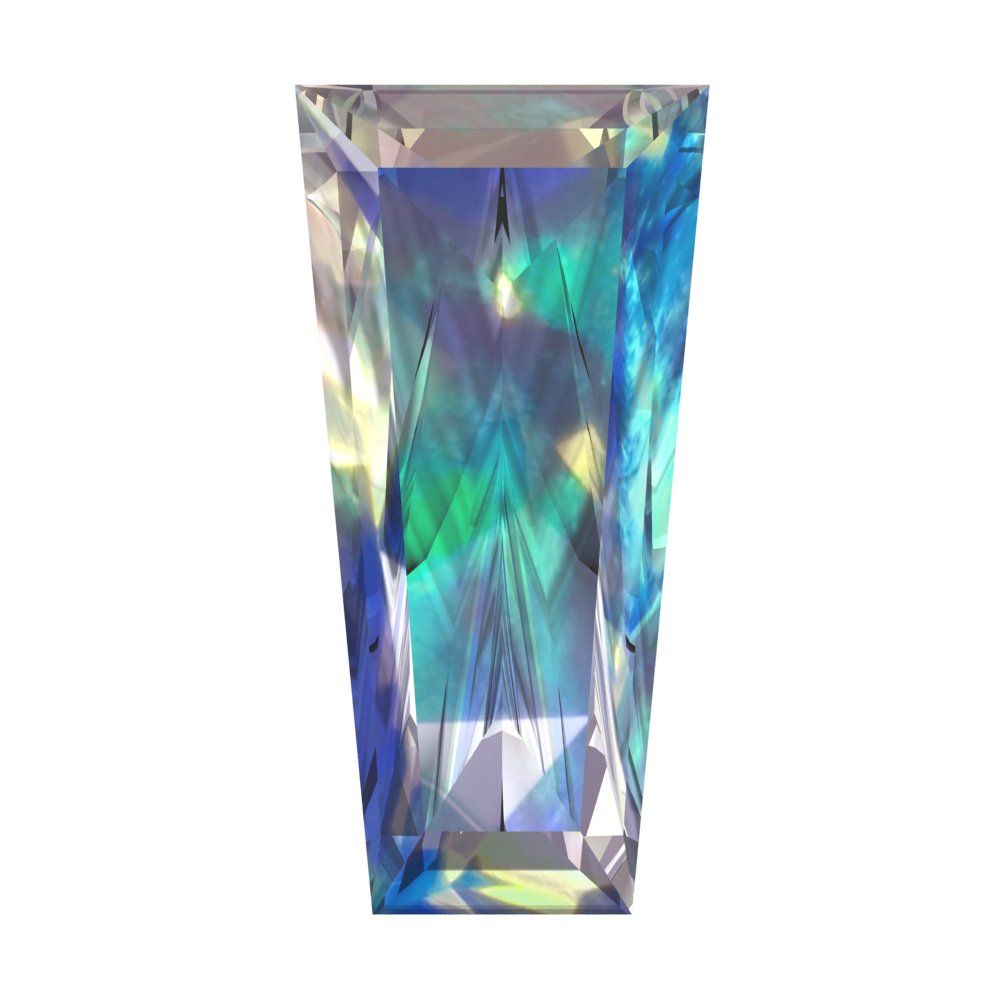 0.25 ct Tapered Baguette Cut VVS1 Synthetic Blue moissanite