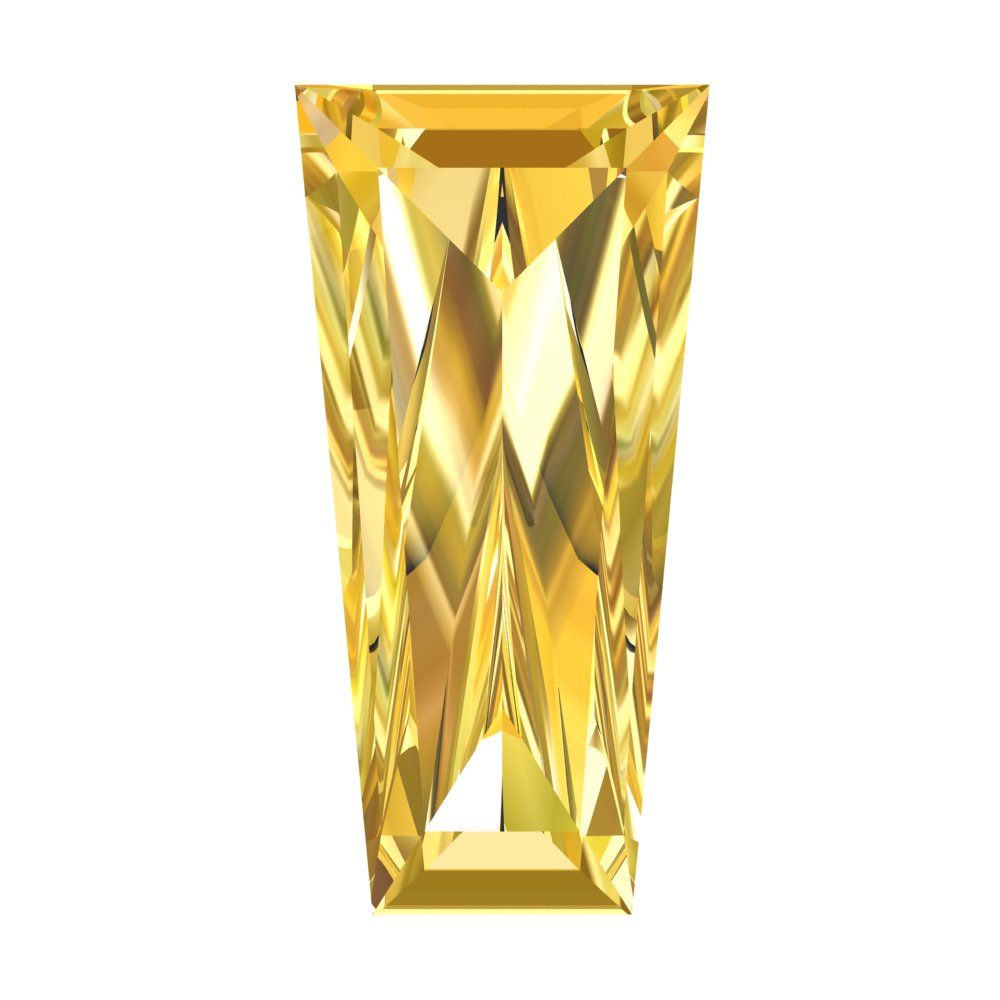 0.25 ct Tapered Baguette Cut VVS1 Natural Yellow Citrine