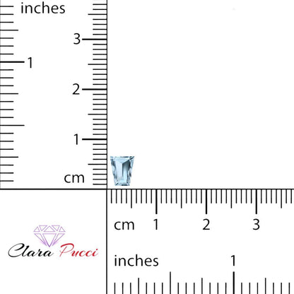 0.25 ct Tapered Baguette Cut VVS1 Natural Swiss blue topaz